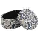St. Helena - Oval Storage Ottoman With Removable Top - Indigo