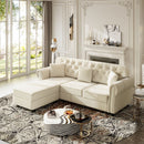Upholstered 3 Seater Sofa Set With Ottoman