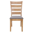 6-Piece Retro 59"L Rectangular Dining Table Set, Table with Unique Legs and 4 Upholstered Chairs & 1 Bench for Dining Room and Kitchen (Natural Wood Wash)