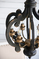 Farmhouse Chandelier, 6 Light Wood Chandelier Pendant Light Fixture With Adjustable Chain For Dining Room Living Room Entryway, Bulb Not Included by HouseOfZazla