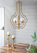 4 - Light Metal Chandelier, Hanging Light Fixture with Adjustable Chain for Kitchen Dining Room Foyer Entryway, Bulb Not Included