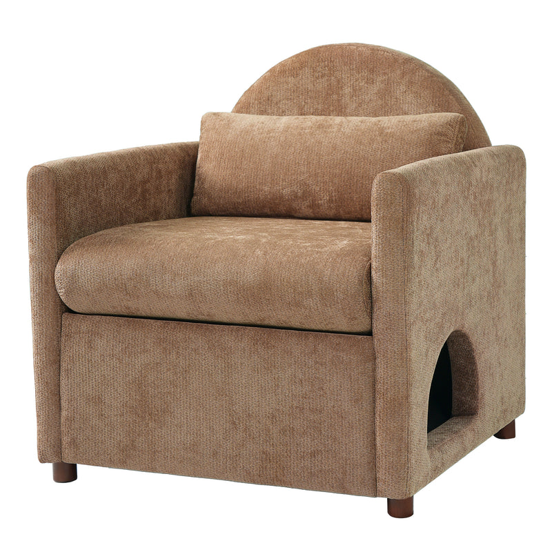 Coffee Pet Friendly Accent Chair with Hidden Pet Nook, photo 6 of 10