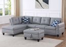 Irine - Sectional Sofa With Ottoman - Gray by HouseOfZazla