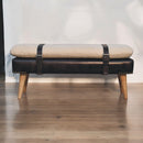 Bouclé Buffalo Hide Bench