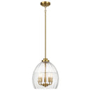 Zen Five Pendant Chain Hanging Light with Clear Glass - Satin