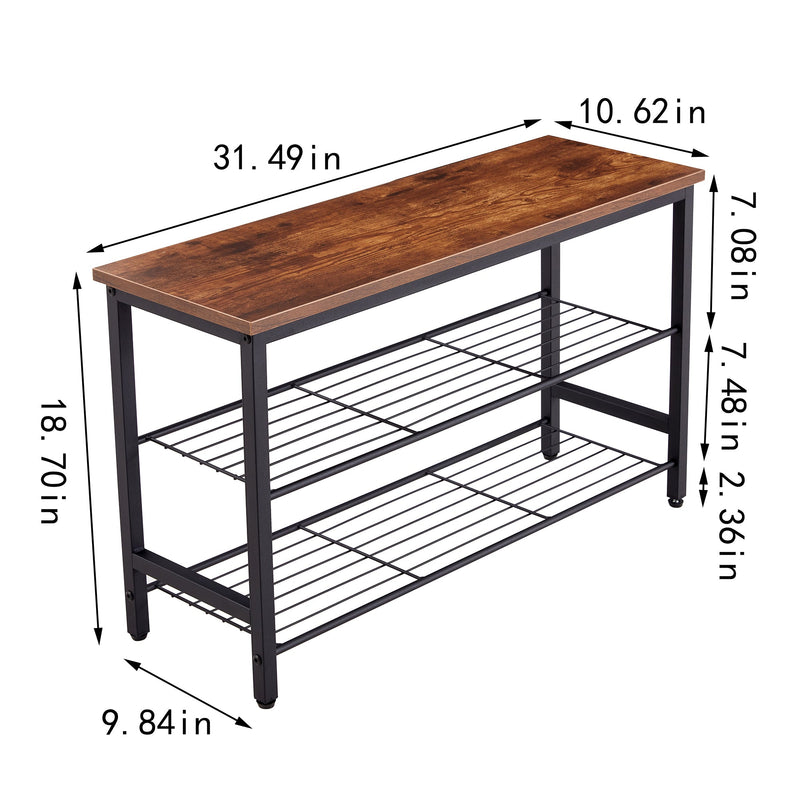 Walker Edison | Modern Entryway Metal Shoe Rack Organization Bench