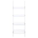Amaturo 72-inch 4-shelf Acrylic Ladder Bookshelf Clear