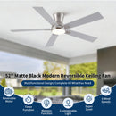 Low Profile Flush Mount Intergrated LED Ceiling Fan With Light And Reversible Quiet Motor by HouseOfZazla