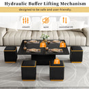 Lift Top Coffee Table With 4 Storage Stools by HouseOfZazla