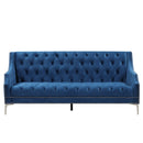 78" Modern Sofa Dutch Plush Upholstered Sofa with Metal Legs, Button Tufted Back Blue