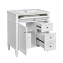 Bathroom Vanity With Top Sink, 2 Drawers & Tip Out Drawer