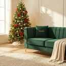 FX-P82-GR3 82.67" Modern Velvet 3-Seater Chesterfield Sofa with 2 Pillows by HouseOfZazla