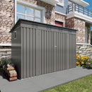 Outdoor Storage Shed, Tool House With Sloping Roof, 6 Vents And 2 Swing Doors For Backyard - Gray by HouseOfZazla