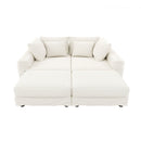 Deep Seat Convertible Sofa With Soft Pillows And Ottomans by HouseOfZazla