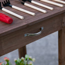 36" Wooden Potting Bench Work Table with 2 Removable Wheels, Sink, Drawer & Large Storage Spaces, Brown