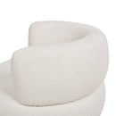 Fuji - 360 Swivel Low Barrel Back Accent Chair - Ivory White by HouseOfZazla