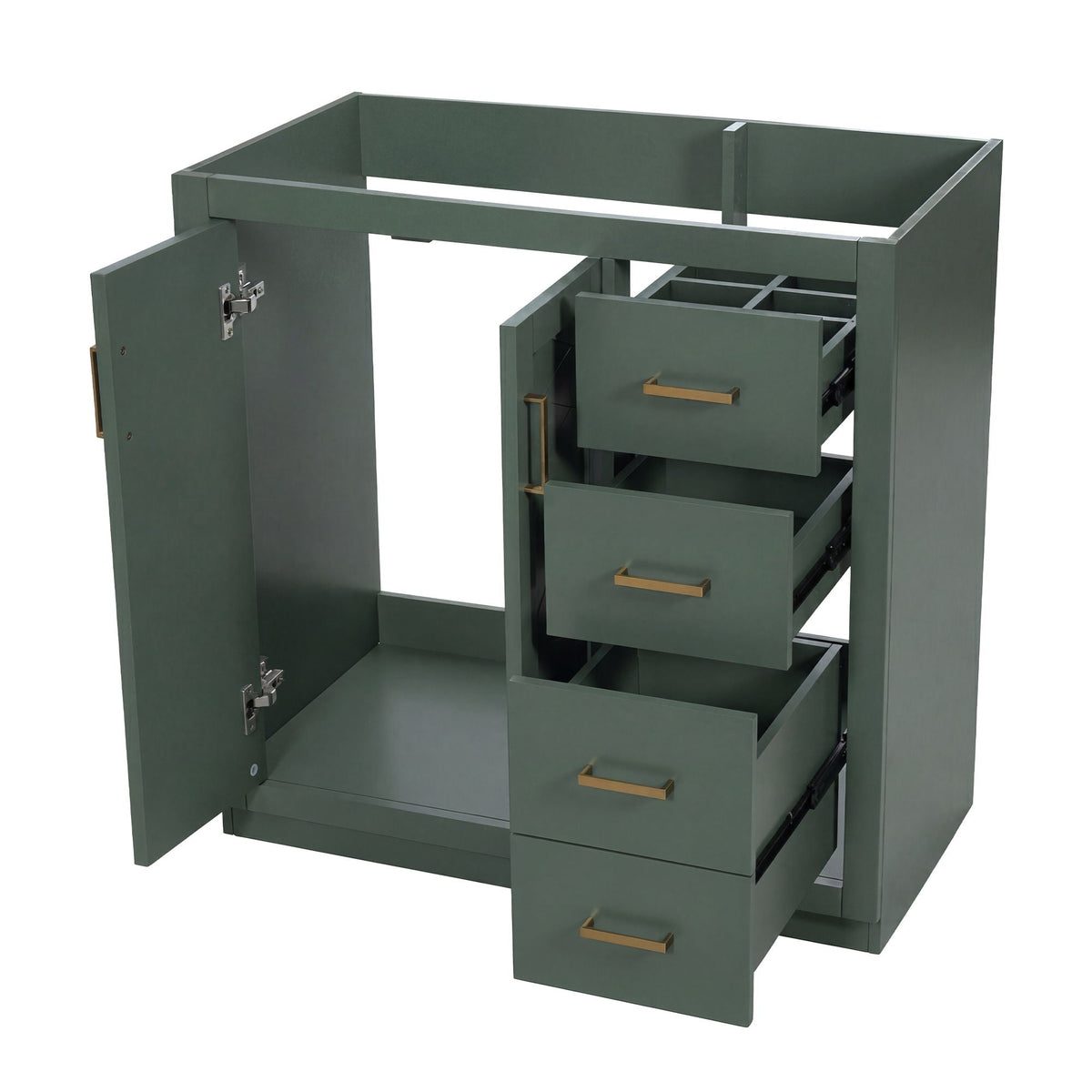 Retro Style Bathroom Vanity, 3 Drawers & Soft Closing Doors, photo 14 of 40