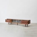 TV Cabinet With Chinese Changhong Glass Doors, Two Drawer Storage Space TV Standing by HouseOfZazla