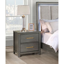 Herndon - 2 Drawer Nightstand With USB Port, Storage Furniture - Gray by HouseOfZazla