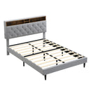 Modern Upholstered Platform Bed Frame With Button Tufted Headboard And USB Ports by Unique Piece Furniture