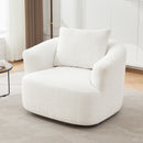 360° Swivel Barrel Sofa Chair With Throw Pillow, Upholstered Accent Chair by HouseOfZazla