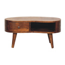 Solid Wood Mini Chestnut Wave Coffee Table