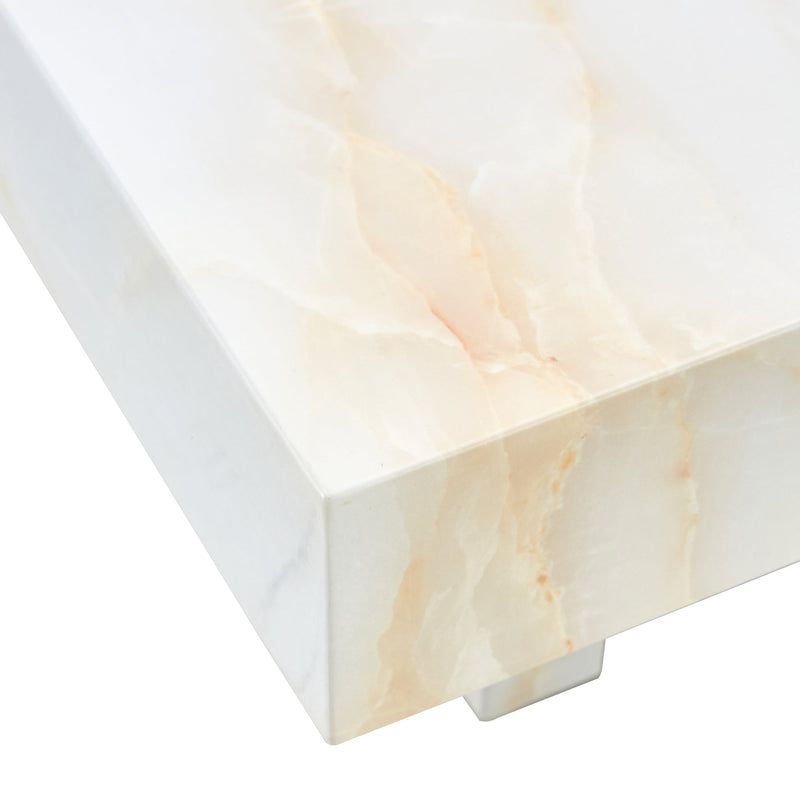 A modern and practical coffee table with imitation marble patterns, made of MDF material. The fusion of elegance and natural fashion 31.4"x 31.4"x 12 "