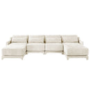 Stylish Sofa With Ottoman And Lumbar Pillows, Ergonomic Design