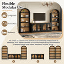3-Piece Retro TV Stand Set with Bookshelf for TVs Up to 70"
