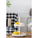 Two Tiered Round Wooden Tray - White by HouseOfZazla