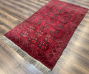 Afghan Turkoman Bokhara Bashir Rug 3x6, Red