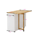 Kitchen Island Cart With 2 Door Cabinet, 3 Drawers, Spice Rack & Towel Rack - White by HouseOfZazla