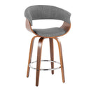 Vintage Mod - Mid Century Modern Fixed Height Counter Stool With Swivel With Round Footrest (Set of 2) by HouseOfZazla