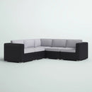 Luxurious Wicker Patio Sectional With Weather Resistant Sunbrella Cushions by HouseOfZazla
