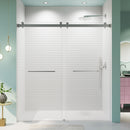 Frameless Double Sliding Soft-Close Shower Door, 3 / 8" (10Mm) Thick SGCC Tempered Glass Door, Matte by HouseOfZazla