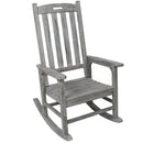 Wooden Oversized Porch Rocker Chair With Wide Seat and Tall Backrest