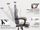 Gaming Chair with Footrest and Massage Lumbar Support