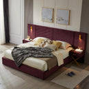 Comfortable Upholstered Bed With Vertical Channel Tufted Wingback Headboard by HouseOfZazla