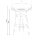Midge - 3 Piece Round 1950S Bistro Pub Bar Table Set With Upholstery - White by HouseOfZazla