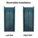 32 to 33-3/8 in. W x 72 in. H Bi-Fold Semi-Frameless Shower Doors in Matte Black with Clear Glass