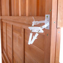 65" Large Wooden Farmhouse Rustic Outdoor Potting Bench Table, Patio Workstation, Garden Potting Bench with 4 Storage Shelves and Side Hook,Natural