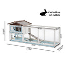 Outdoor Multi-Level Fir Wood Rabbit Hutch