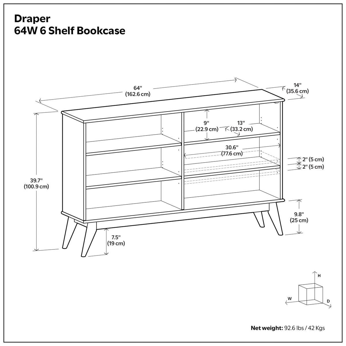 Draper - Handcrafted Low Bookcase, photo 12 of 40