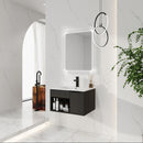 Wall Mounted Floating Bathroom Vanity With Open Shelf & Soft Close Door