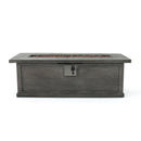 Transitional Rectangular Outdoor Propane Fire Pit With 50,000 BTU by HouseOfZazla