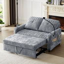 Modern Loveseat Pull Out Sofa Bed With Adjustable Backrest, Two Cup Holders, A Phone Holder, Three Charging Ports And Side Storage Pockets For Living Room by HouseOfZazla