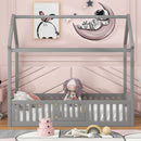 Wood House Bed With Fence And Door by HouseOfZazla