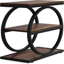 Slim End Tables With 3 Shelves, Compact (Set of 2) - Brown by HouseOfZazla