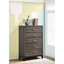 Gregory - 5 Drawer Chest - Smoke Gray by HouseOfZazla