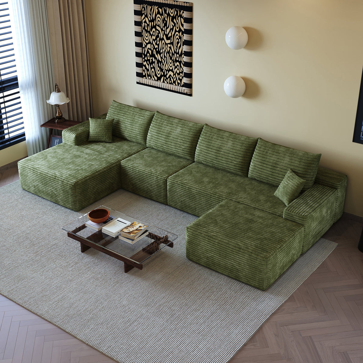135" Cloud Sectional Sofa with 1 Ottoman, photo 10 of 10